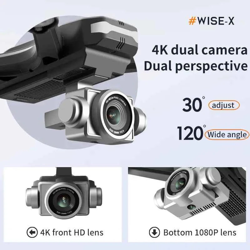 V14 Drone 4K Camera with HD Wide Angle, 1080P WiFi FPV Dual Cameras, Height Keep Feature, Helicopter Toy