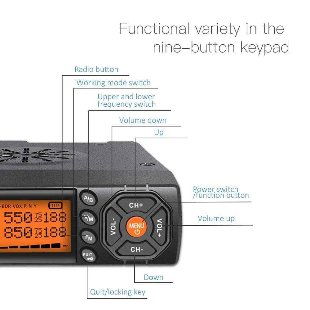Zastone Z218 Walkie Talkie VHF UHF Mini Radio 25W Car Two Way Radio Comunicador HF Transceiver