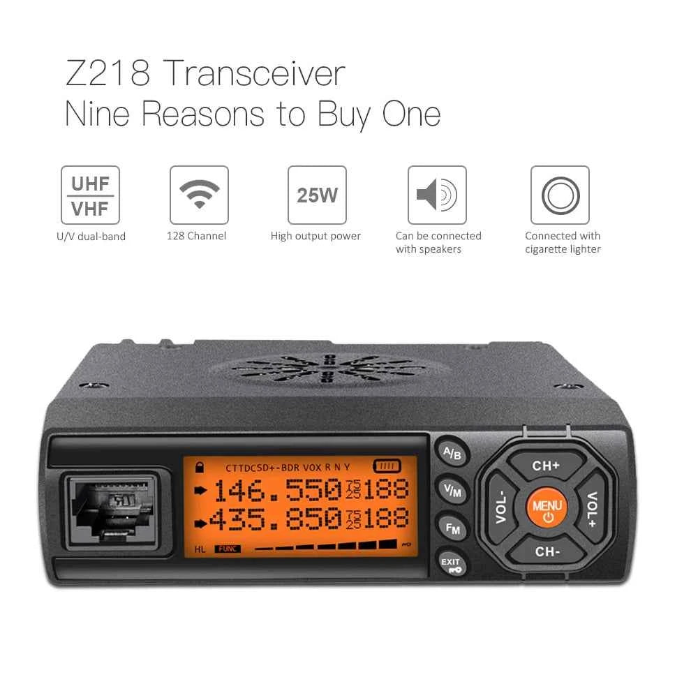 Zastone Z218 Walkie Talkie VHF UHF Mini Radio 25W Car Two Way Radio Comunicador HF Transceiver