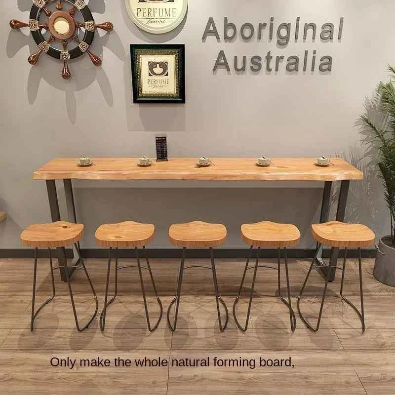 VIP Custom Solid Wood Bar Table - Long High-Foot Balcony and Dessert Shop Leisure Combination