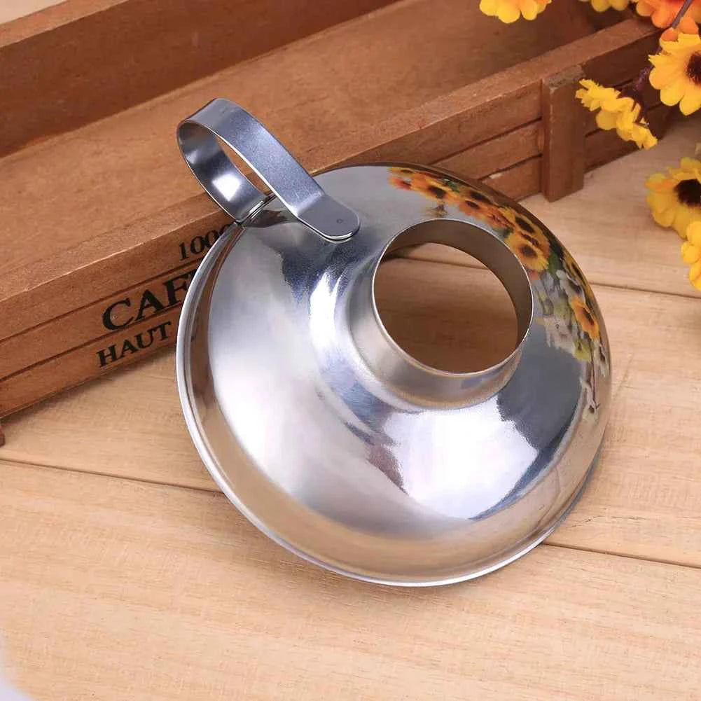 Stainless Steel Canning Funnel for Wide Mouth Jars and Thick Dressings, Ideal Kitchen Tool for Oil and Wine