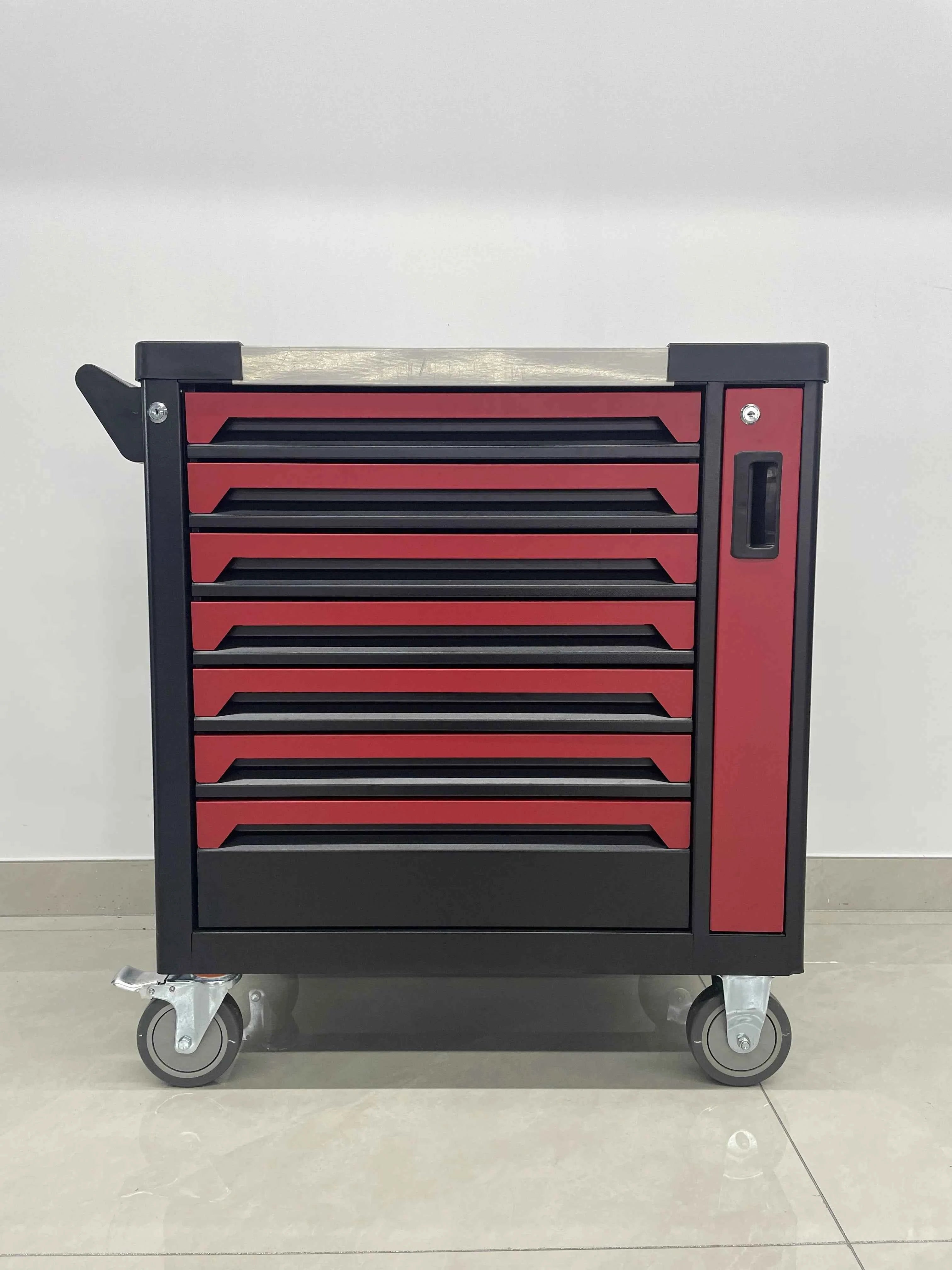 8 Drawers Tool Chest for Garage Storage - 258 Pcs Heavy Duty Tool Set Box Workshop Trolley Cabinet