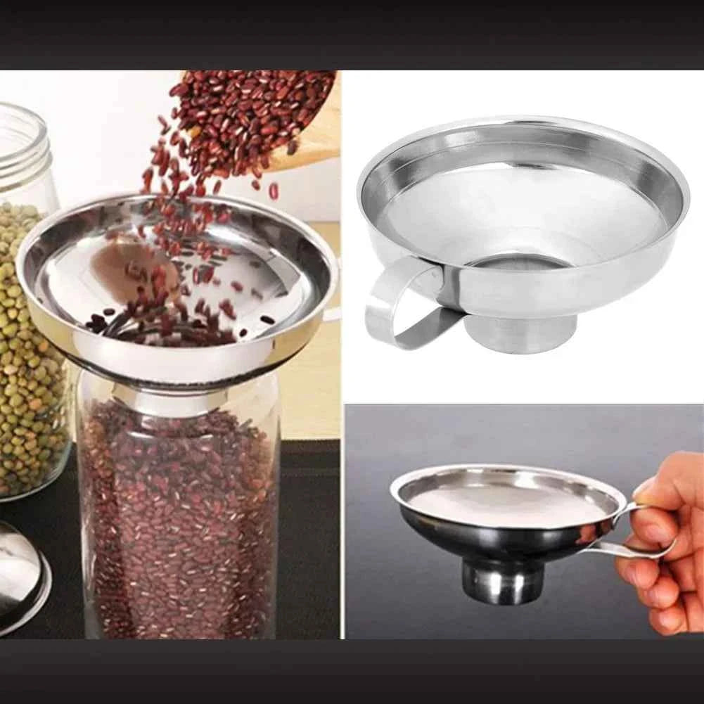 Stainless Steel Canning Funnel for Wide Mouth Jars and Thick Dressings, Ideal Kitchen Tool for Oil and Wine