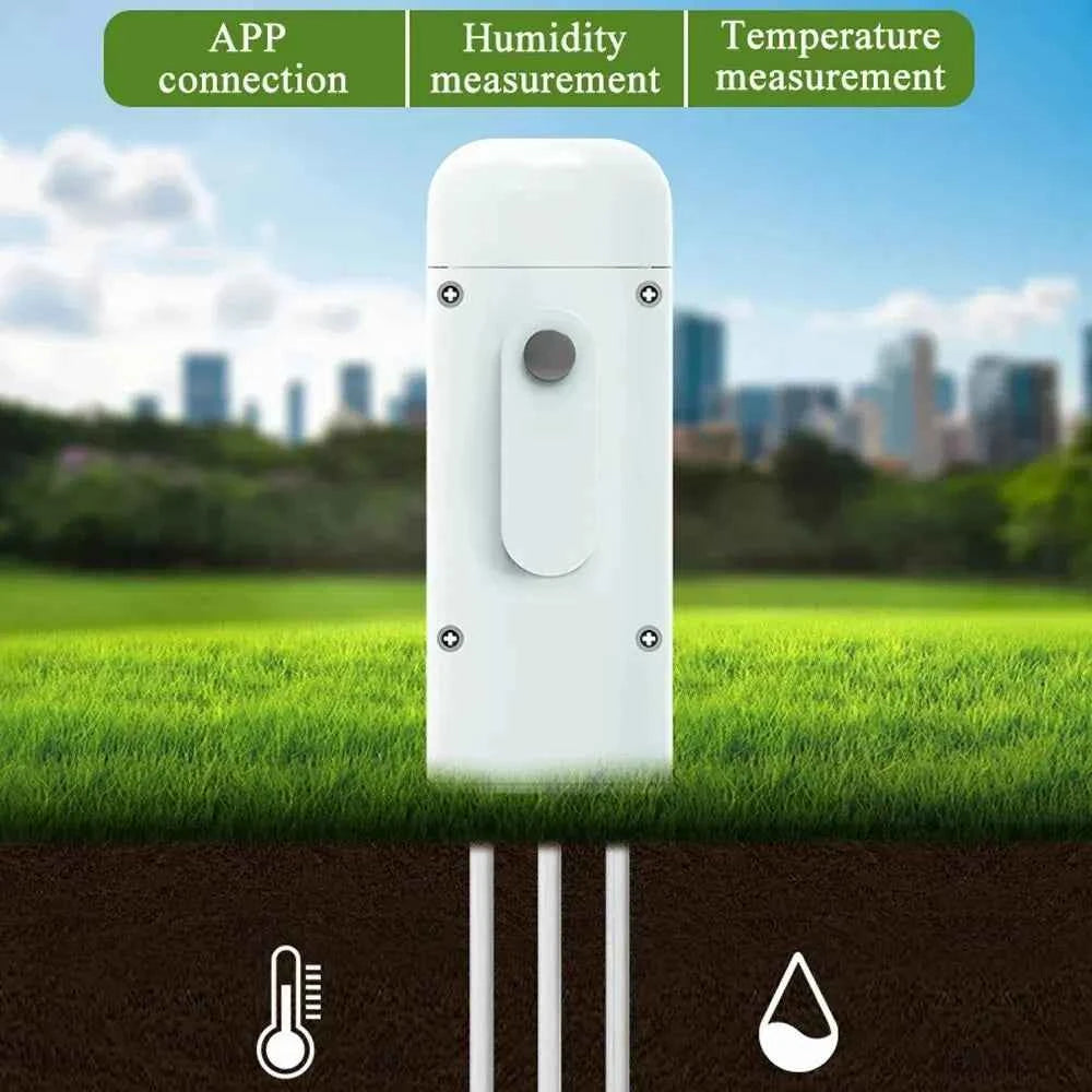 Tuya Smart Soil Tester - Waterproof Thermohygrometer for Garden Automation, Temperature and Humidity Meter, Irrigation Detector