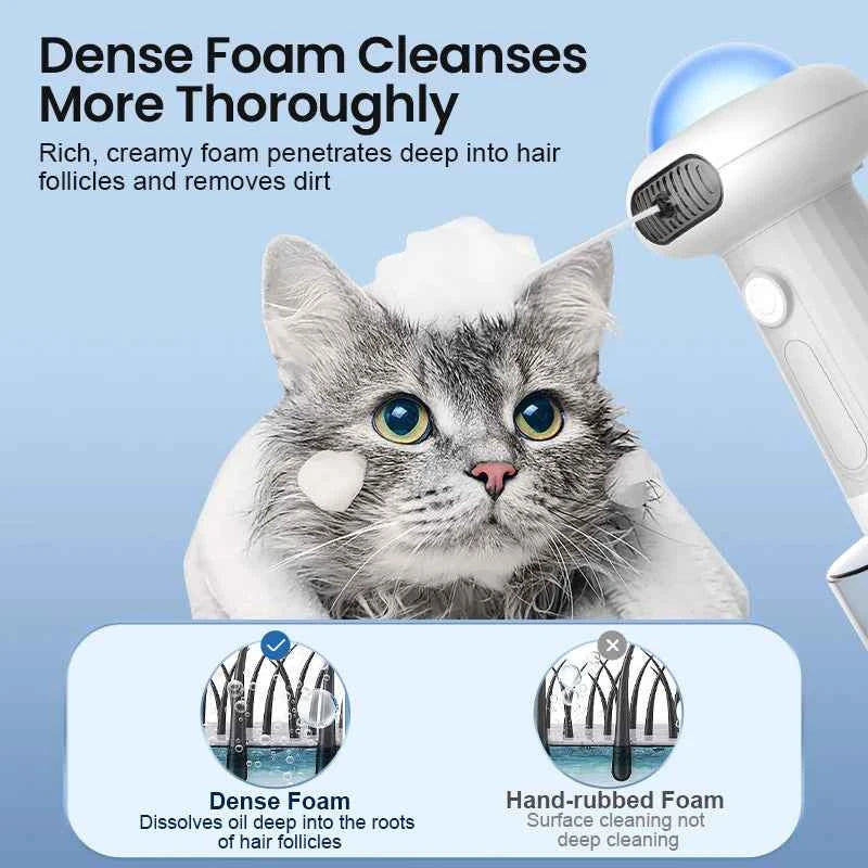 ROJECO Automatic Pet Soap Dispenser - USB Charging Cat and Dog Foam Making Machine, Rechargeable Shower Accessories