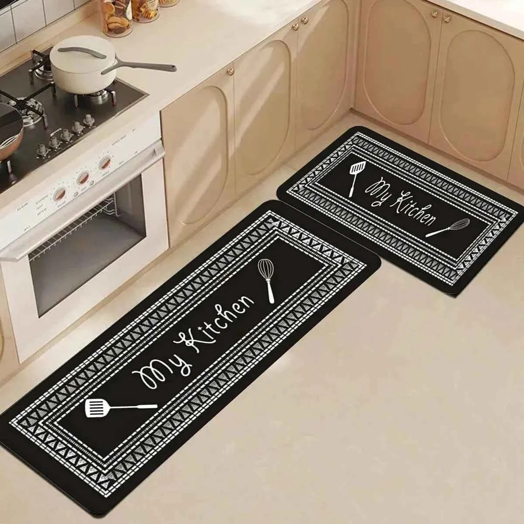 Modern Kitchen Mats Set – 2pcs/set Dirt Resistant Entrance Carpet for Family Living Room Bedroom