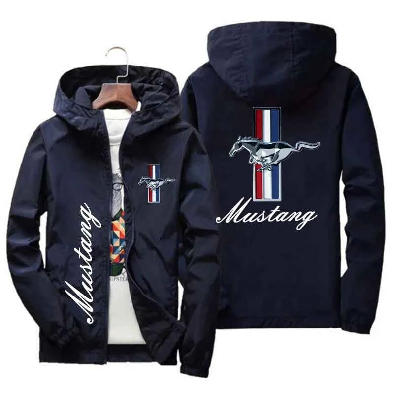 Ford Mustang Outdoor Casual Clothing - Versatile Fashion with Logo Printed Male Hood for Summer and Autumn
