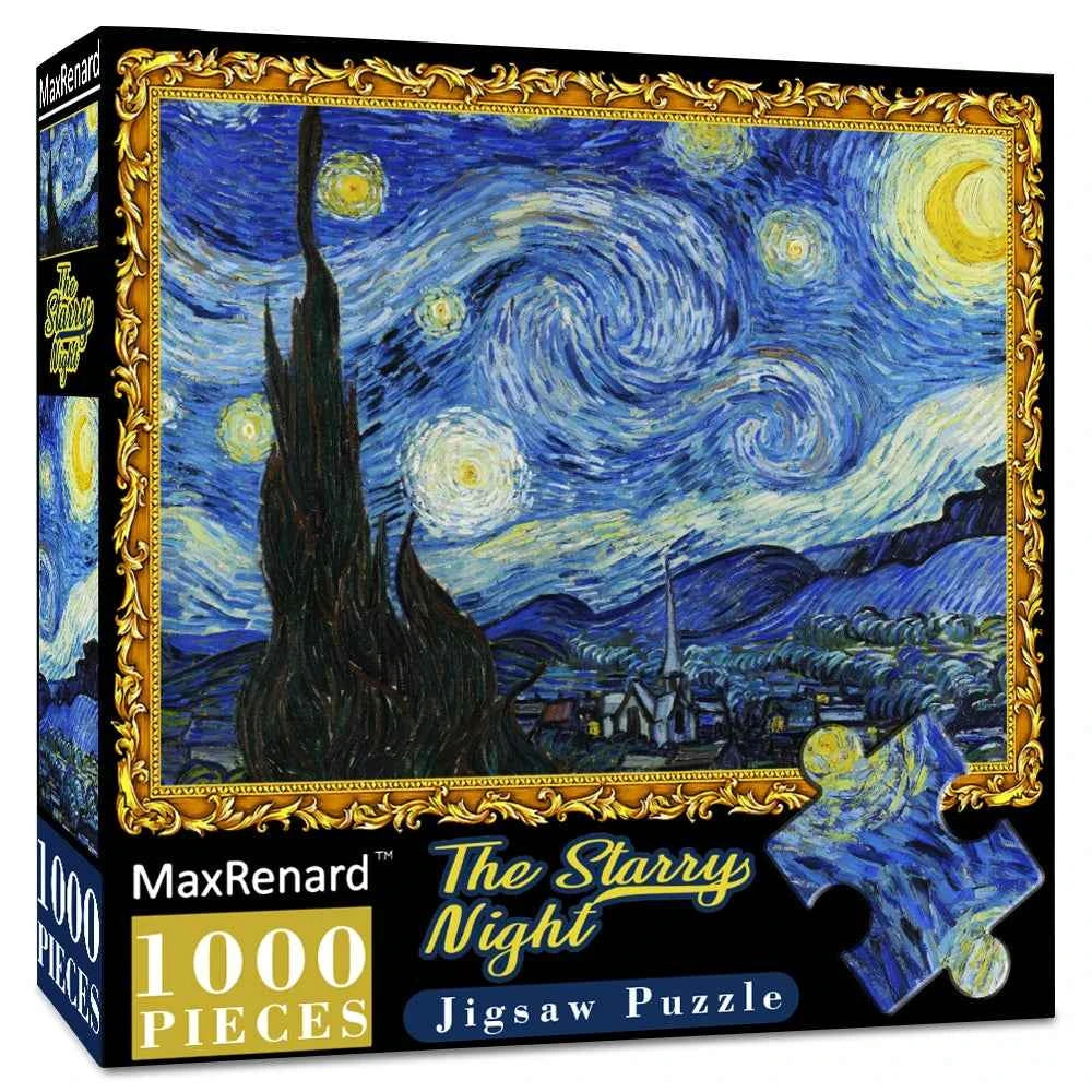 MaxRenard 1000 Pieces Van Gogh Starry Night Puzzle - Environmentally Friendly Paper Jigsaw for Adults - Perfect Christmas Gift