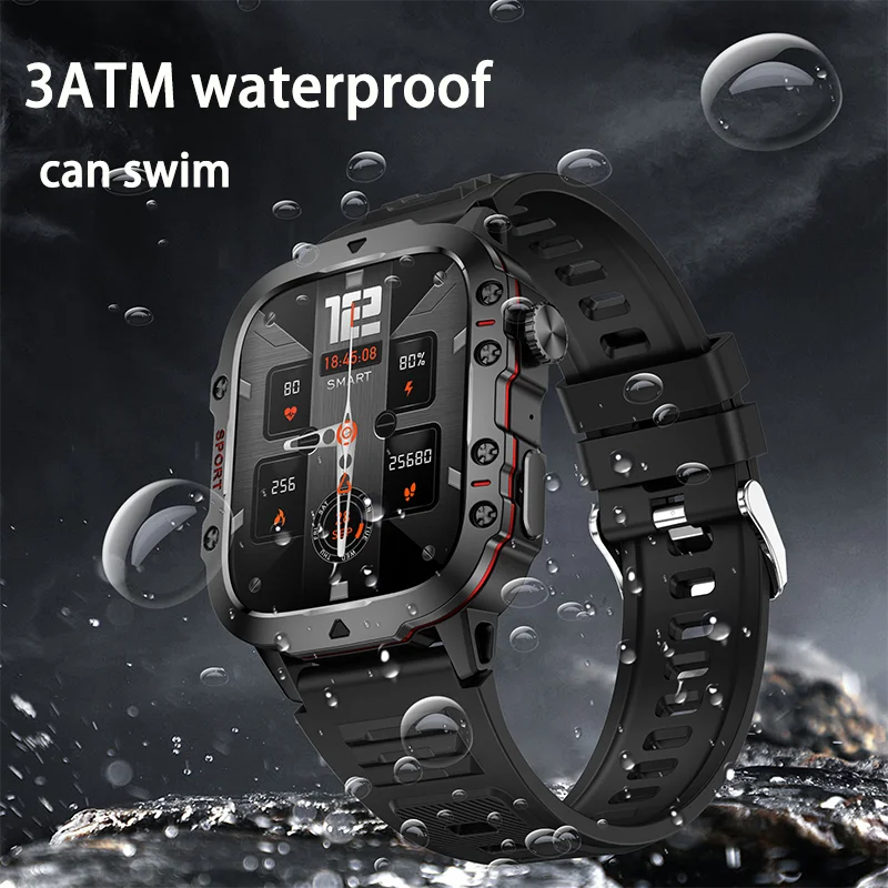 For Xiaomi Military Smart Watch Men IP68 GPS Outdoor 100+Sports Fitness Tracker Health Monitor 1.96" BT Call Smartwatch 2024 New - KollerBuzz