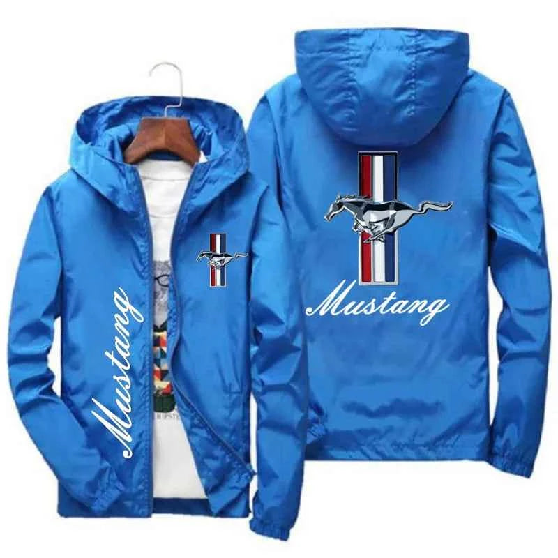 Ford Mustang Outdoor Casual Clothing - Versatile Fashion with Logo Printed Male Hood for Summer and Autumn