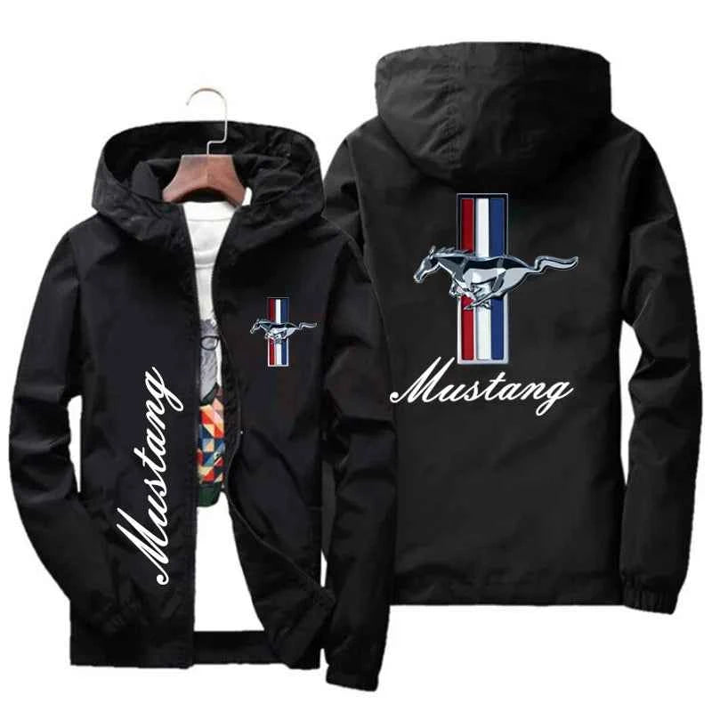 Ford Mustang Outdoor Casual Clothing - Versatile Fashion with Logo Printed Male Hood for Summer and Autumn