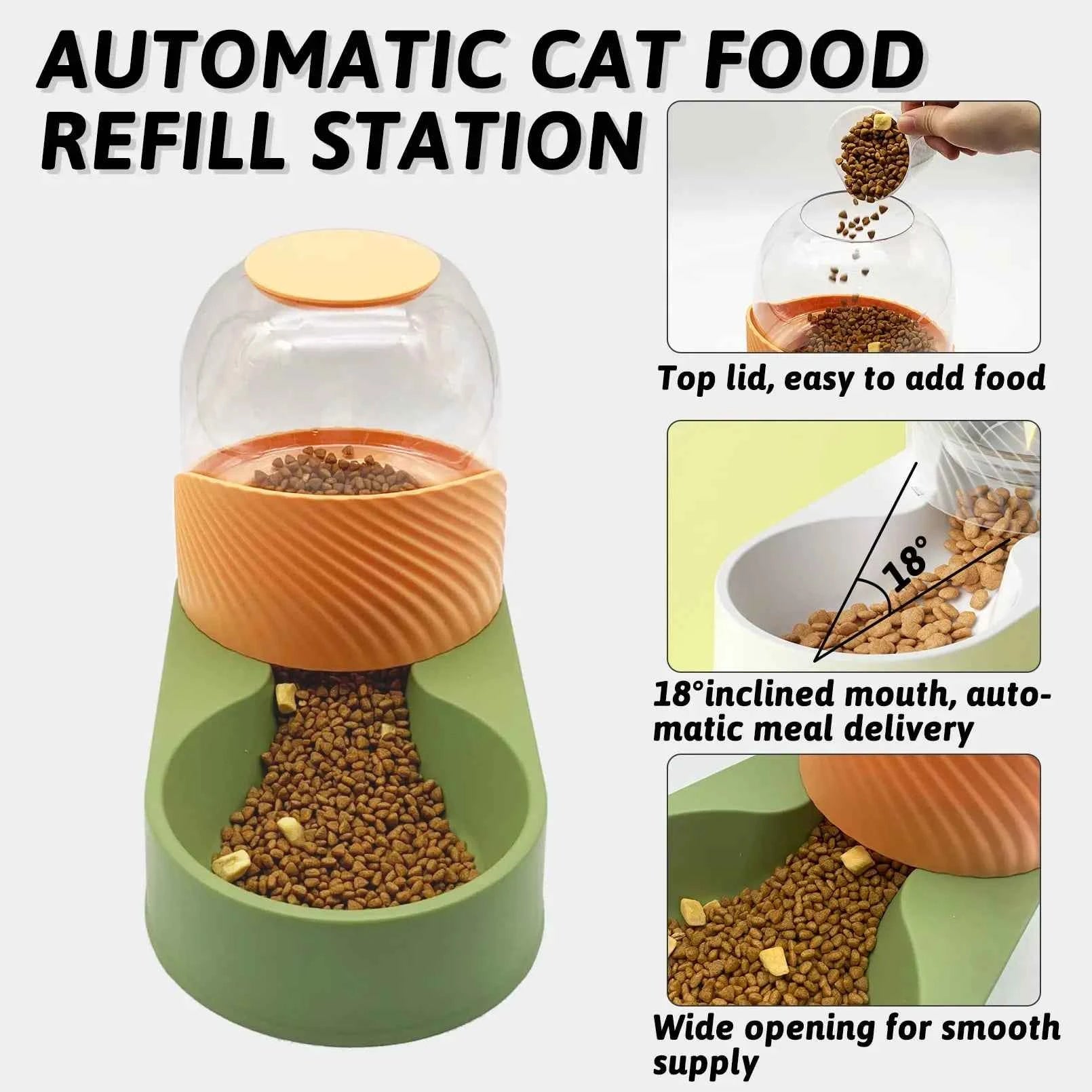 Gravity Dog Feeder and Water Dispenser - Automatic Large Capacity Pet Self Feeder Station for Dogs and Cats