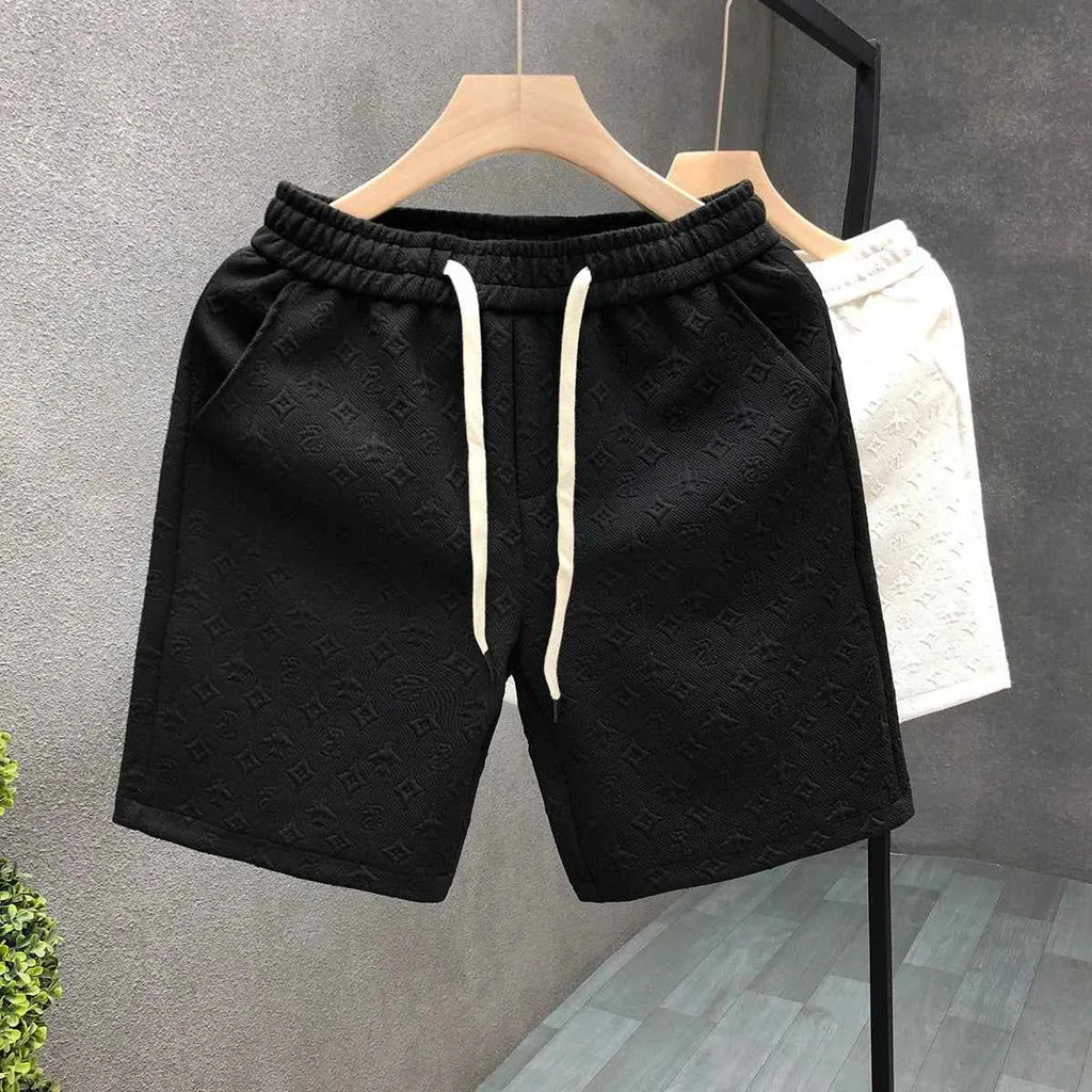 Luxury White Jacquard Men's Shorts Trendy Summer Style 2023 New Half-cut Pants Casual Fashion For Men