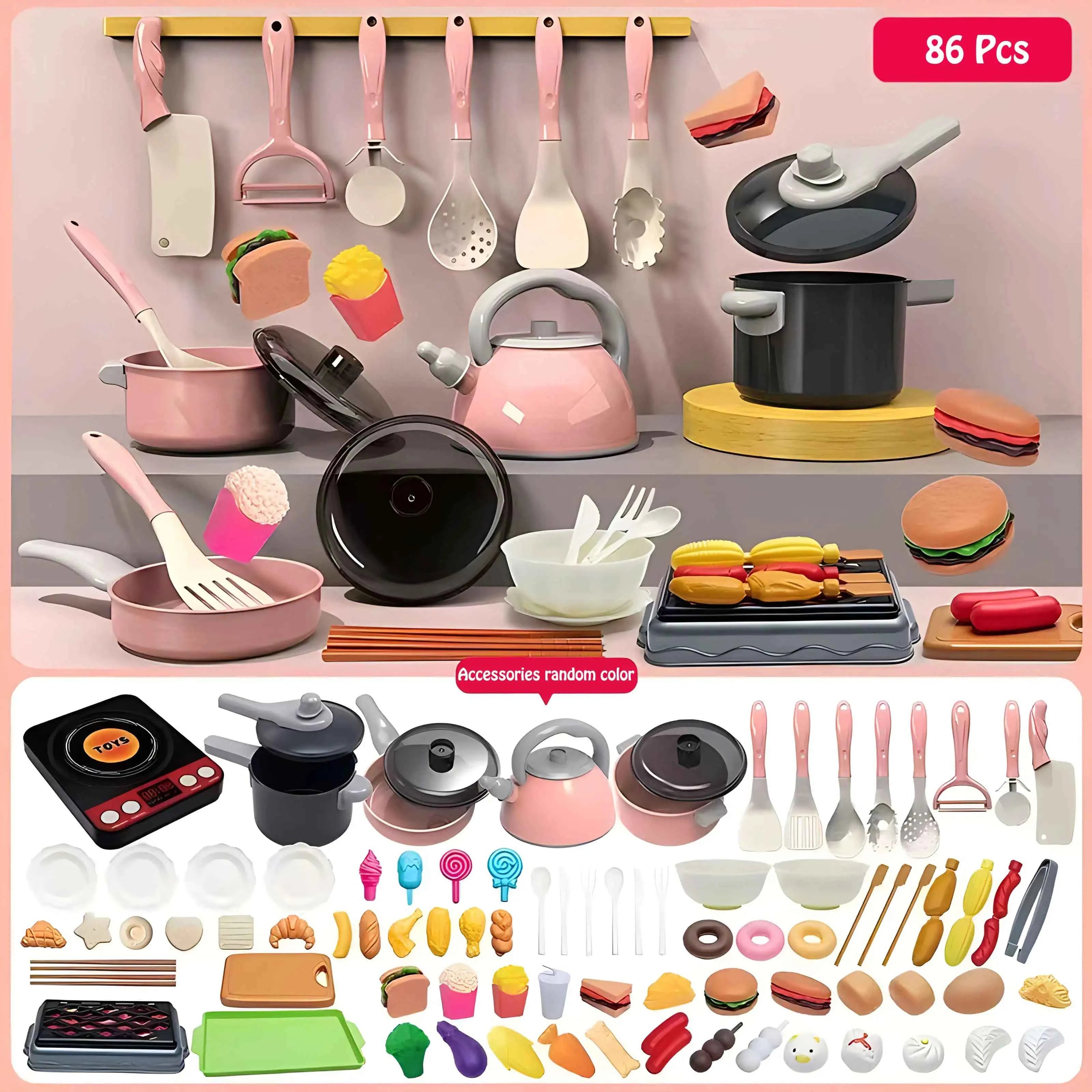 Cutting Fruit Vegetable Toy Set for Toddlers - Educational Cooking Play Food Kitchen Toys
