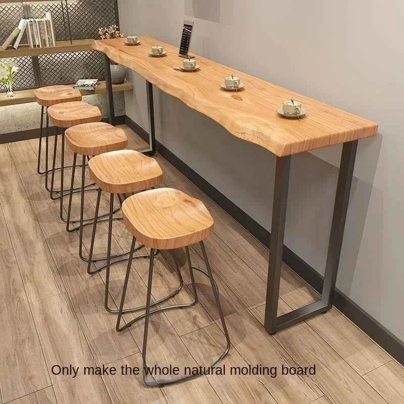 VIP Custom Solid Wood Bar Table - Long High-Foot Balcony and Dessert Shop Leisure Combination