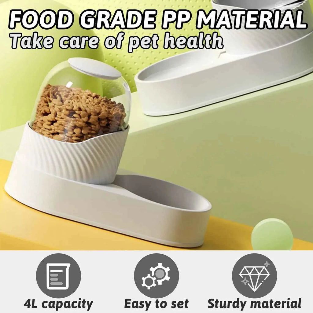 Gravity Dog Feeder and Water Dispenser - Automatic Large Capacity Pet Self Feeder Station for Dogs and Cats