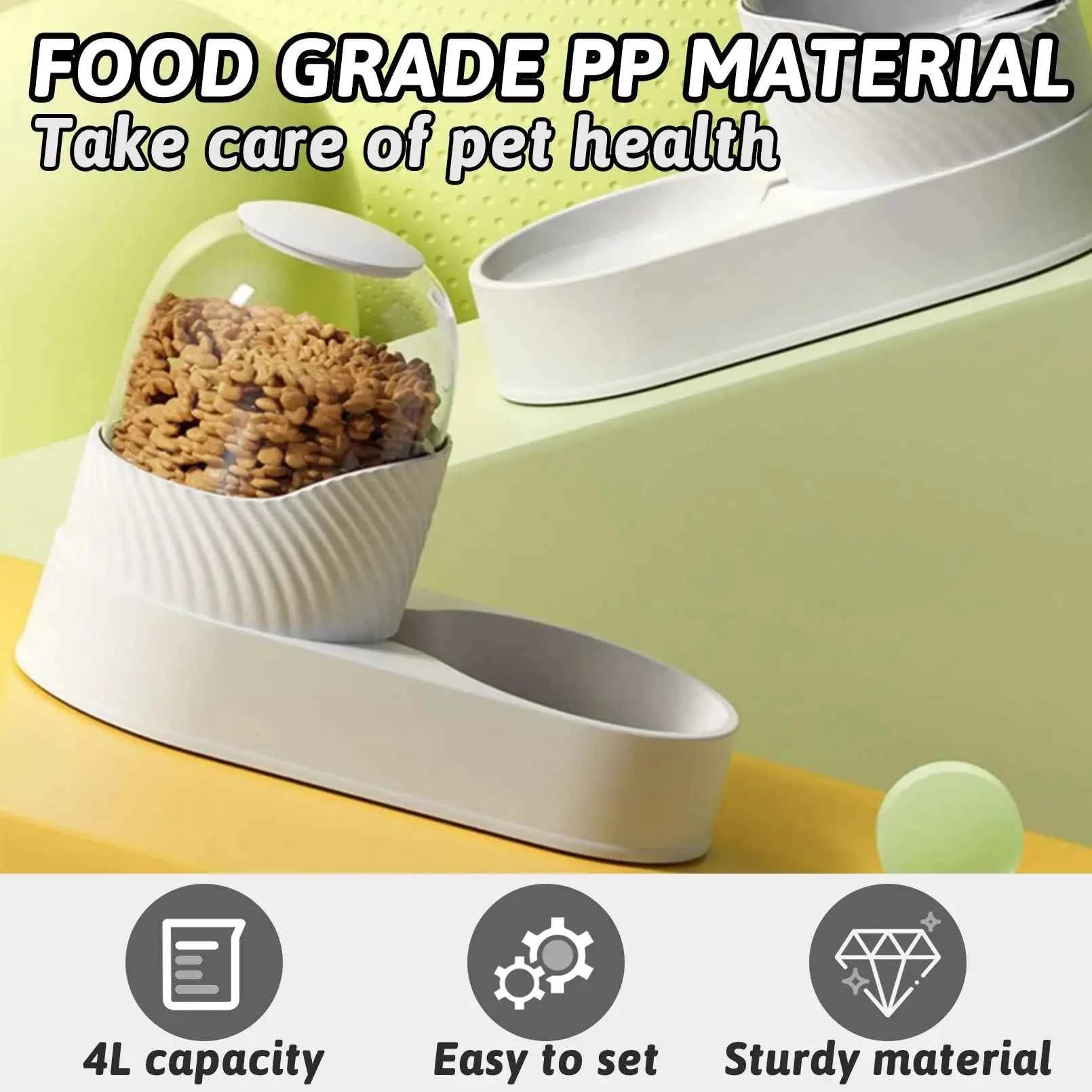 Gravity Dog Feeder and Water Dispenser - Automatic Large Capacity Pet Self Feeder Station for Dogs and Cats
