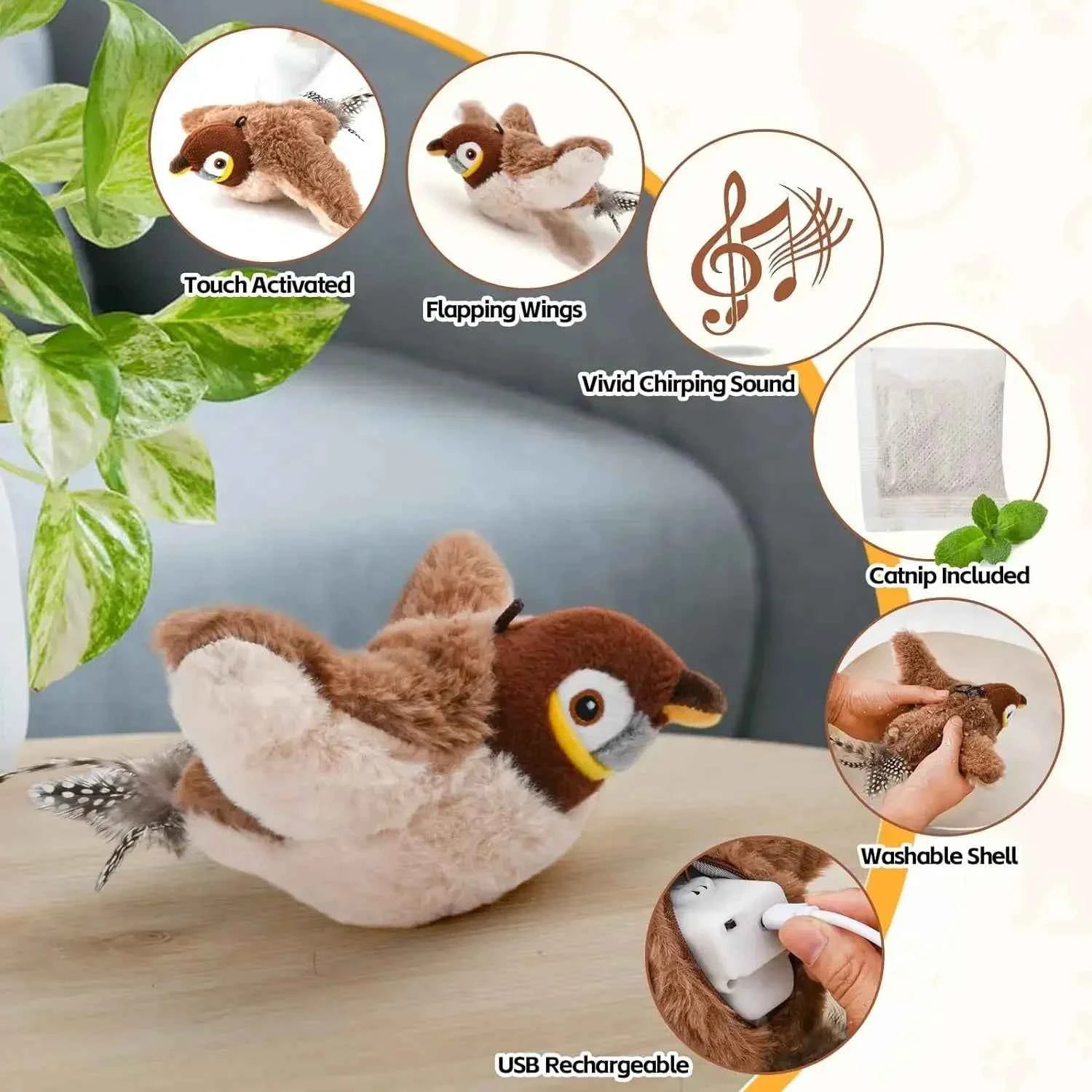 Interactive Cat Bird Toy - Engaging Interactive Cat Toy for Hours of Fun