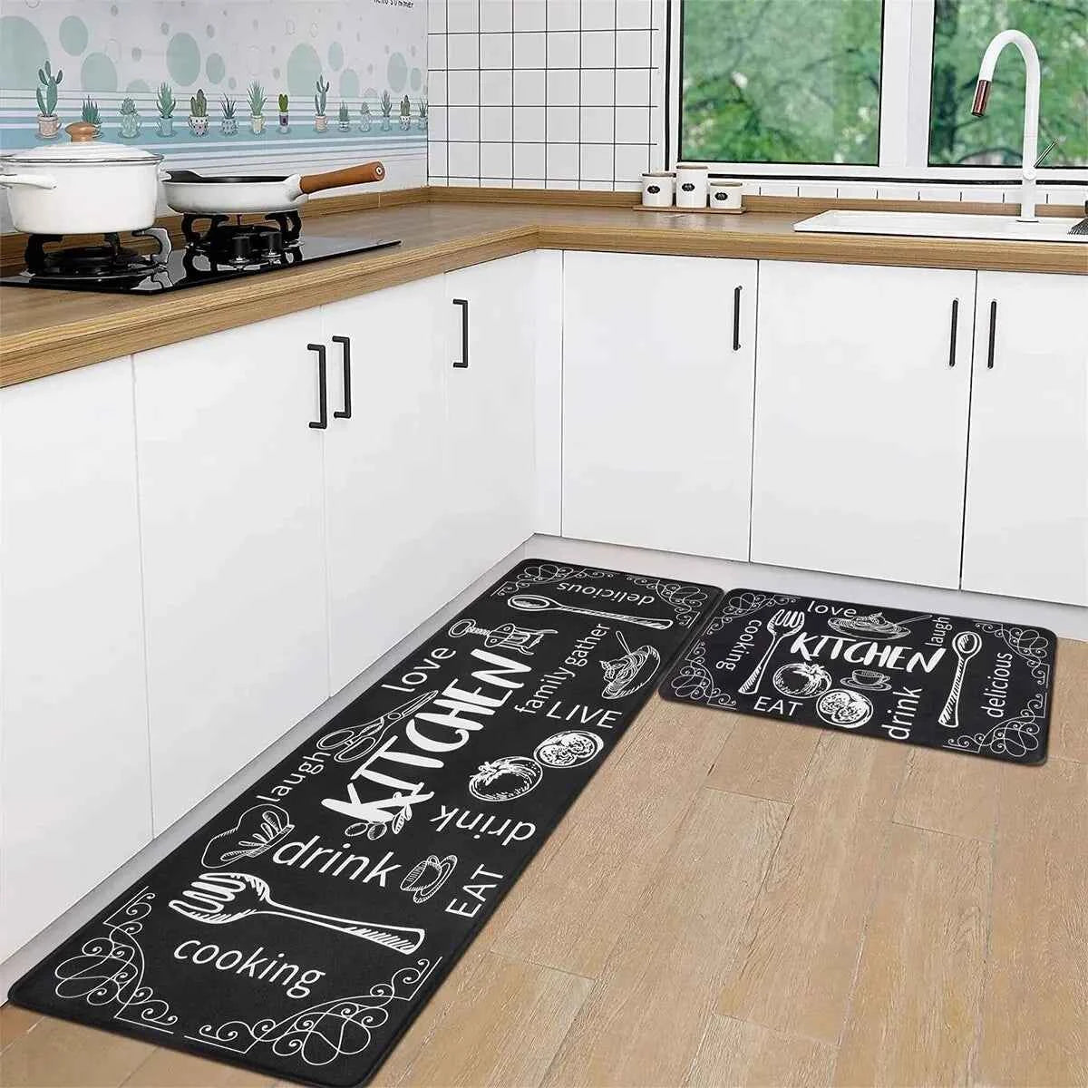 Modern Kitchen Mats Set – 2pcs/set Dirt Resistant Entrance Carpet for Family Living Room Bedroom