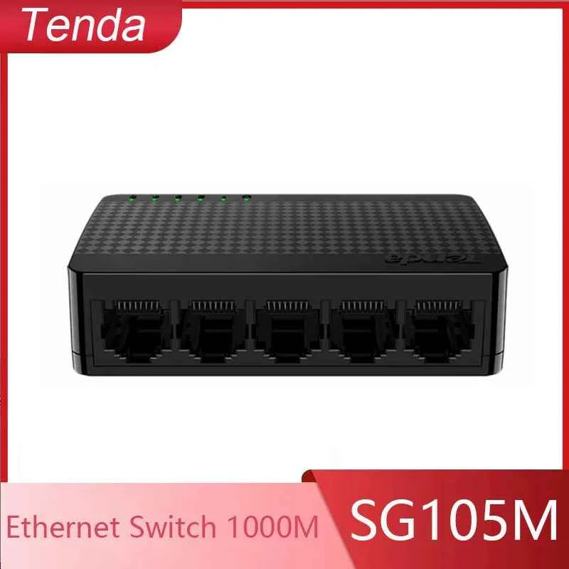 Tenda SG105M Gigabit Ethernet Switch - 5-Port High-Speed Network Hub with 1000Mbps Fast LAN, Full/Half Duplex, Plug and Play